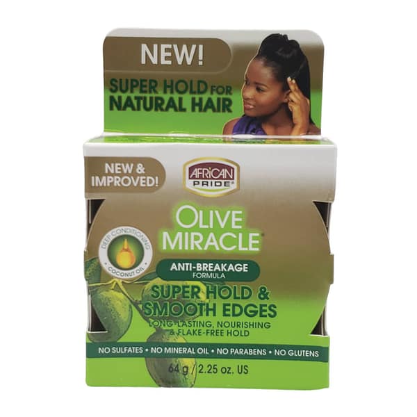 African Pride Olive Miracle Super Hold & Smooth Edges 64g