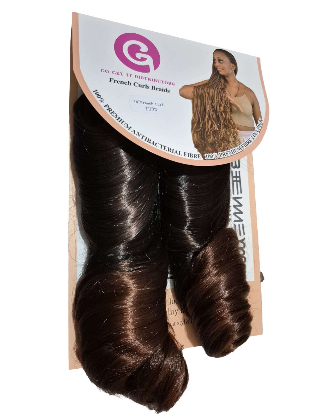 GGD Premium French Curl Braids - Dark Brown to Auburn Ombre (T33)