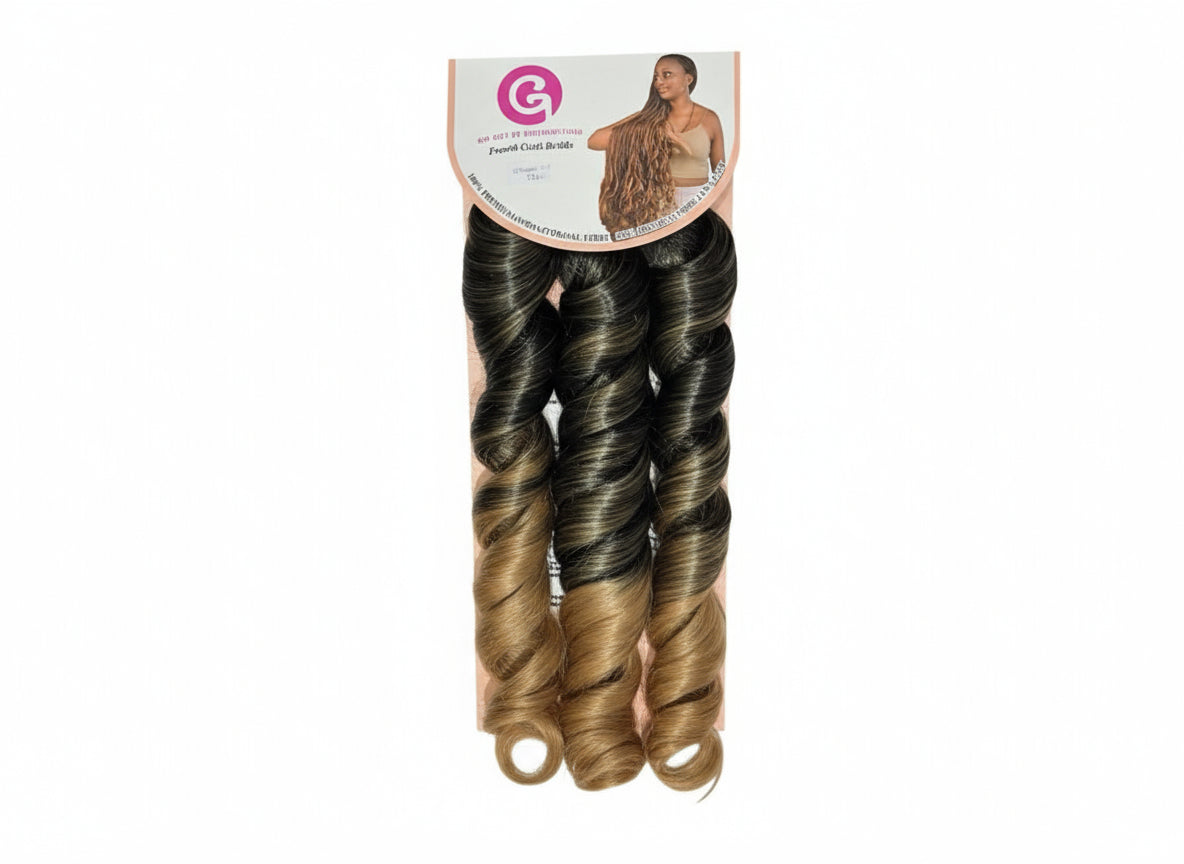 GGD Premium French Curl Braids - Light Brown to Honey Blonde Ombre (T27)