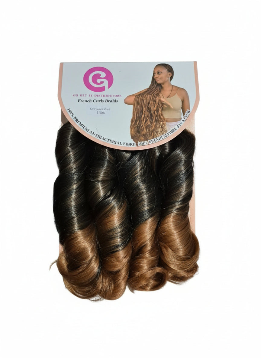 GGD Premium French Curl  Braids - Dark Brown to Medium Auburn Ombre (T30)